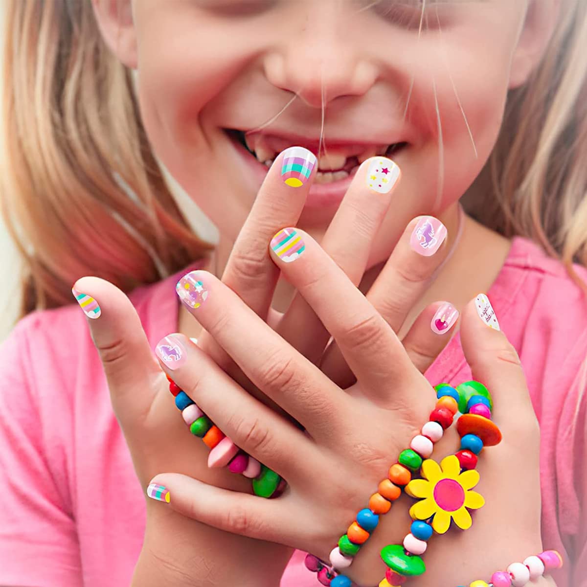 MAYCREATE 120pcs Nail Art Kit for Kids, Children Fake Nails Artificial Nail Tips Girls Full Cover Short False Fingernails for Kids Little Girls Nail Art Decoration, Set of 5 MAYCREATE 120pcs Nail Art Kit for Kids, Children Fake Nails Artificial Nail Tips Girls Full Cover Short False Fingernails for Kids Little Girls Nail Art Decoration, Set of 5
